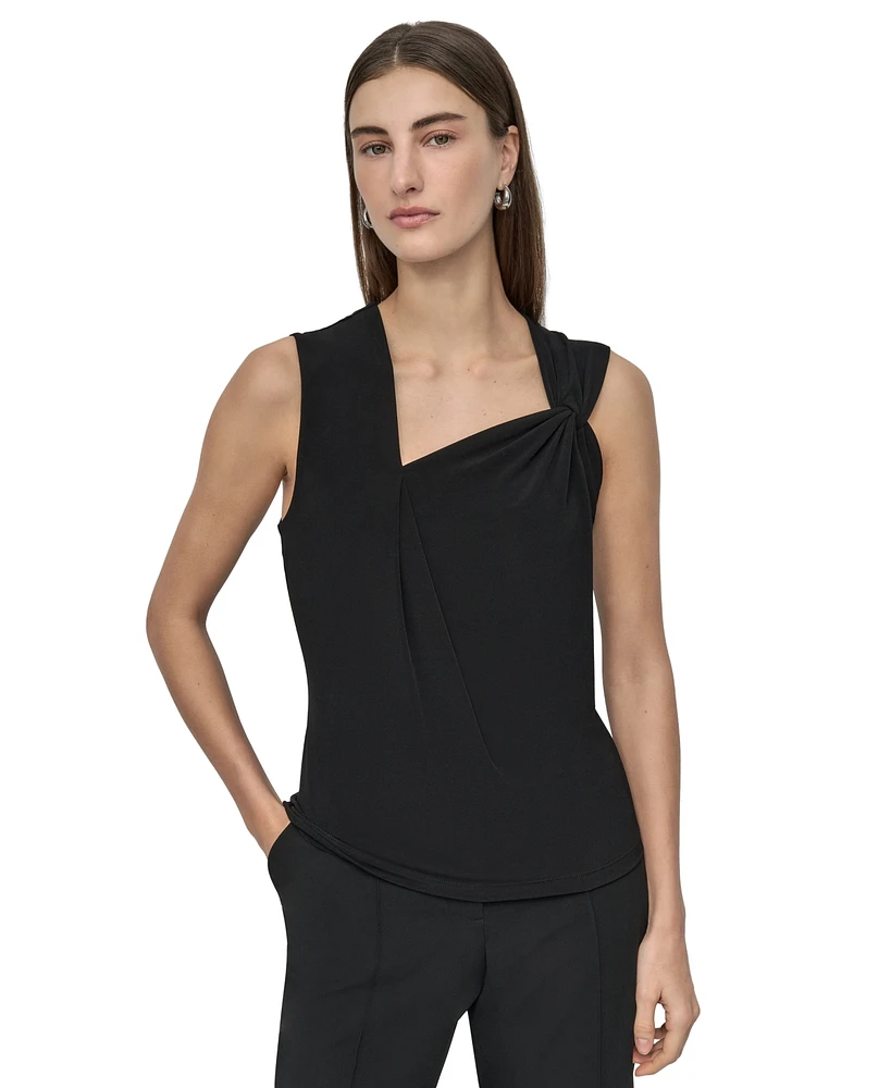 Dkny Petite Asymmetric Sleeveless Top
