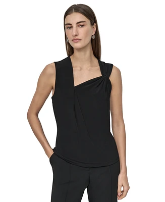 Dkny Petite Asymmetric Sleeveless Top