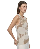 Dkny Petite Printed Sleeveless Knit Top