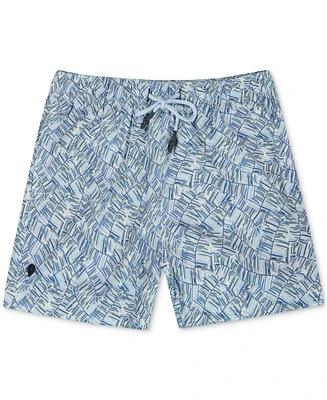 Sunset and Vines Men's Textured Woven Swim Trunks