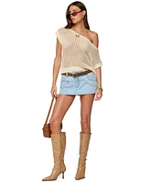 Edikted Women's Trix Off Shoulder Open Knit Top