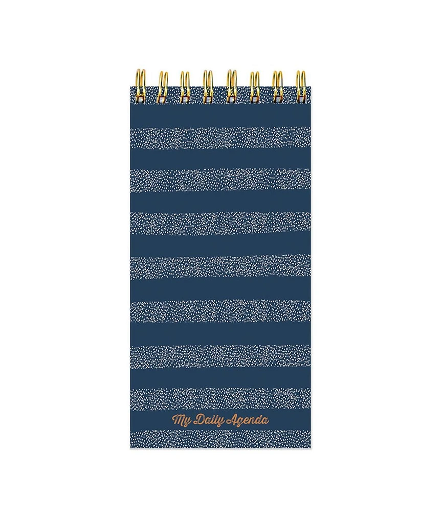 Blue Boho Stripe Undated Daily Agenda Notepad Planner