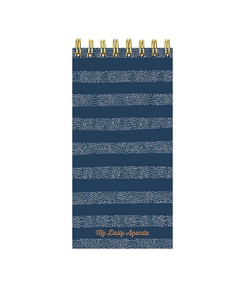 Blue Boho Stripe Undated Daily Agenda Notepad Planner