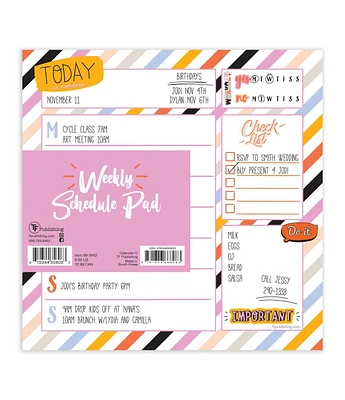 Super Stripe Weekly Square Schedule Pad