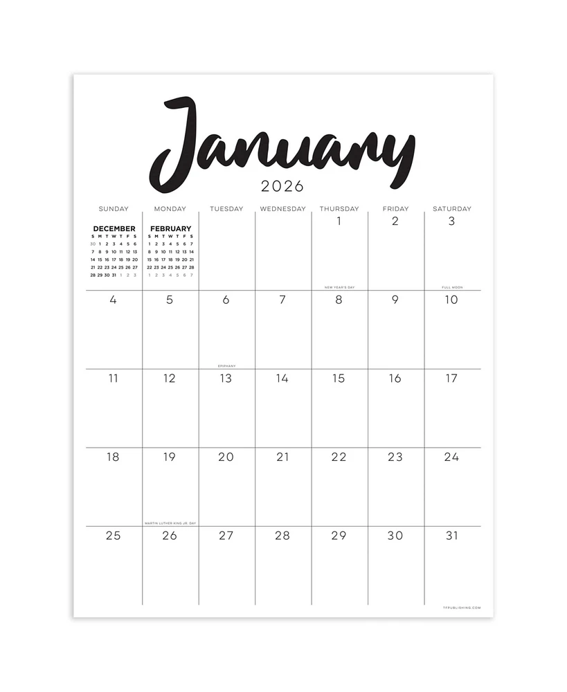 2026 Rainbow Blocks Large Desk Pad Monthly Blotter Calendar