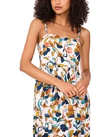 Msk Women's Printed Sleeveless Tiered Maxi Dress