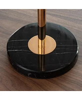 Adjustable Marble Side Table: Gold & White