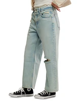 Free People Women's Deep Trance Dropped Barrel-Leg Cotton Jeans