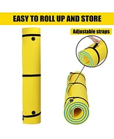 Hallolure Yellow Water Floating Mat Foam Pad, 9x6FT Bouncy Tear-Resistant Xpe Foam