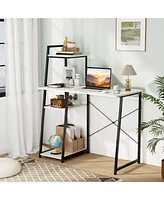 Computer Desk with Shelves and 3-Tier Storage Bookshelf