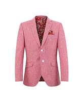 Elie Balleh Boys Pink Slim Fit Clasic Melange Jacket