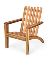 Gymax Patio Lounge Chair Outdoor Wooden Adirondack Chair w/ Armrest