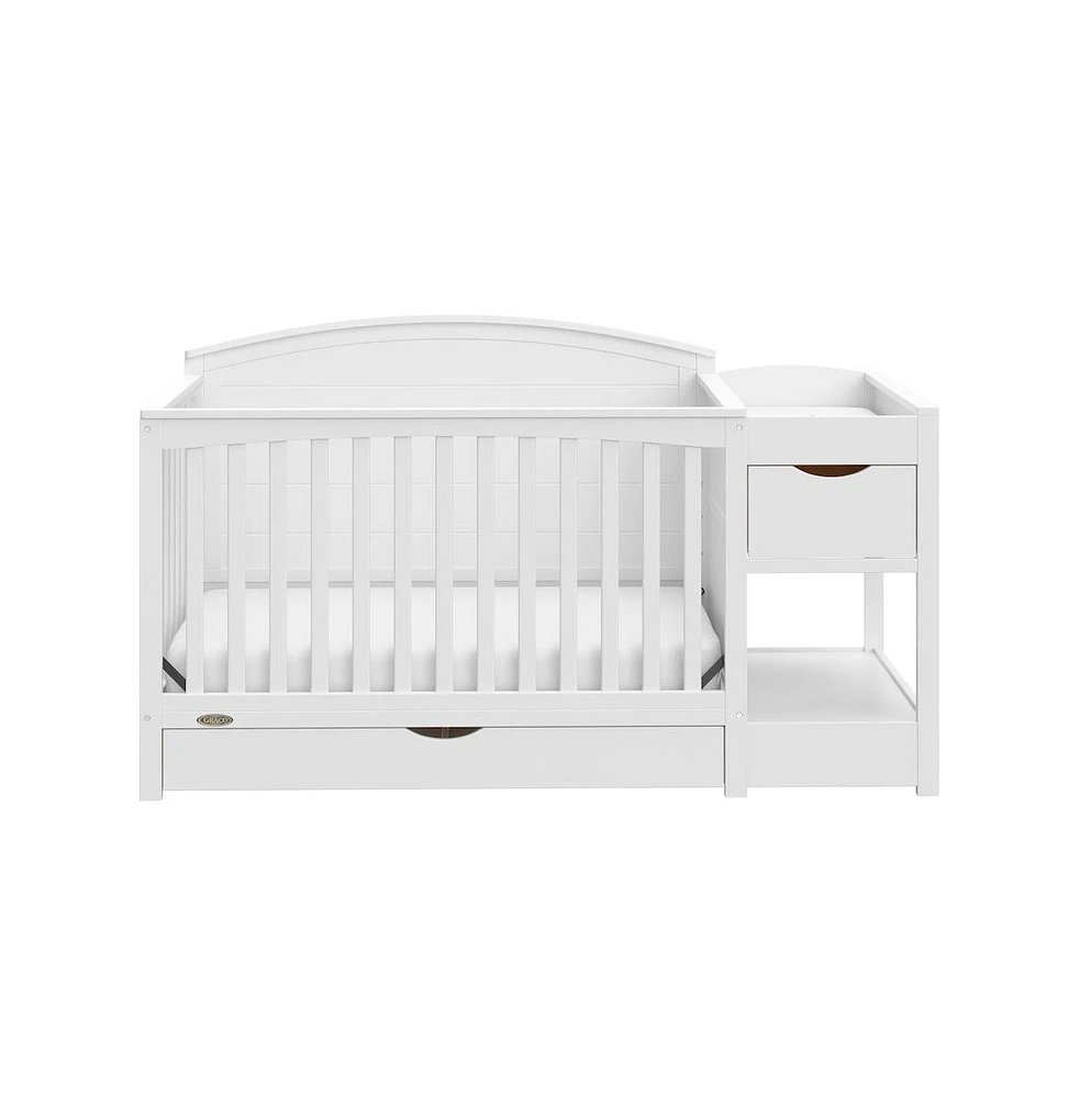 Graco Bellwood 5-in-1 Convertible Crib & Changer with Drawer (White)