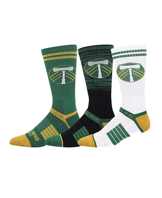 Strideline Men's Portland Timbers Premium 3-Pack Knit Crew Socks Set