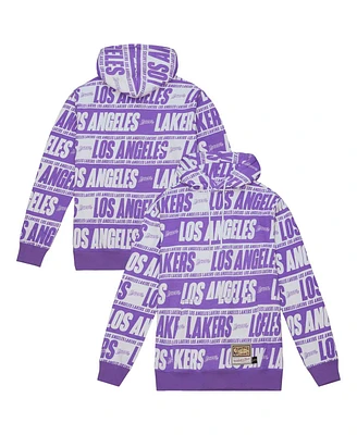 Mitchell & Ness Men's Purple Los Angeles Lakers Hardwood Classics Team Wrap Pullover Hoodie
