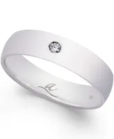 Diamond Accent 5MM Dome Wedding Band in 18k White Gold