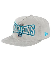 New Era Men's Gray Miami Marlins Corduroy Golfer Snapback Hat