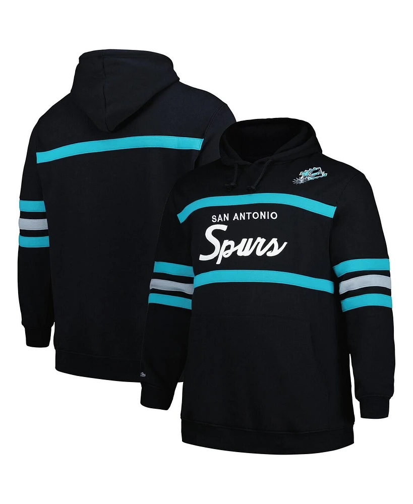 Mitchell & Ness Men's Black San Antonio Spurs Big Tall Hardwood Classics Head Coach Pullover Hoodie