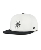 '47 Brand Women's White/Black Seattle Mariners Foundation Captain Snapback Hat