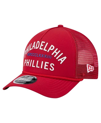 New Era Men's Red Philadelphia Phillies Minimalist 9FORTY A-Frame Adjustable Hat