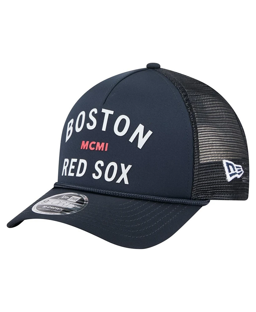 New Era Men's Navy Boston Red Sox Minimalist 9FORTY A-Frame Adjustable Hat