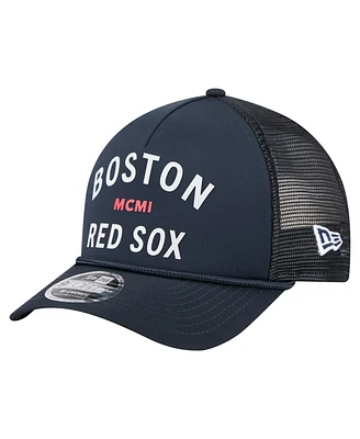 New Era Men's Navy Boston Red Sox Minimalist 9FORTY A-Frame Adjustable Hat