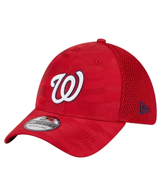 New Era Men's Red Washington Nationals Subtle Camo 39THIRTY Flex Hat