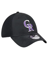 New Era Men's Black Colorado Rockies Subtle Camo 39THIRTY Flex Hat