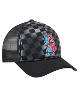New Era Men's Black Seattle Mariners Gradient 9FORTY A-Frame M-Crown Trucker Adjustable Hat