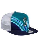 New Era Men's Seattle Mariners Tie-Dye Golfer Trucker Adjustable Hat
