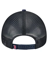 New Era Men's Navy Boston Red Sox Distressed 9FORTY A-Frame Adjustable Trucker Hat