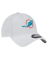 New Era Men's White Miami Dolphins Active Ripstop 9TWENTY Stretch Snap Hat