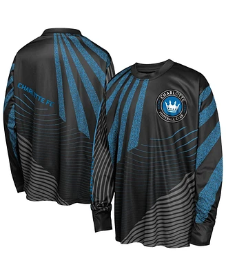 Outerstuff Big Boys and Girls Black Charlotte Fc Nifty Netminder Long Sleeve T-Shirt