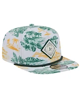 New Era Men's White Athletics Printed Island Golfer Snapback Hat