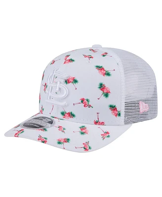 New Era Men's White St. Louis Cardinals Flamingo Mesh Back 9SEVENTY Stretch-Snap Hat