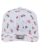 New Era Men's White Kansas City Royals Flamingo Mesh Back 9SEVENTY Stretch-Snap Hat