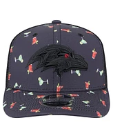 New Era Men's Navy/Black Baltimore Ravens Adventure Drinks Pattern 9SEVENTY Stretch Snap Hat