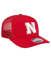 New Era Men's Scarlet Nebraska Huskers Primary 9SEVENTY Trucker Stretch Snap Hat