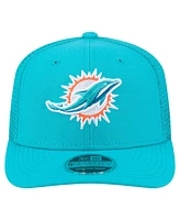 New Era Men's Aqua Miami Dolphins Main Trucker 9SEVENTY Stretch Snap Hat