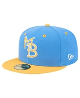 New Era Men's Blue/Yellow Myrtle Beach Pelicans Authentic Collection 59FIFTY Fitted Hat
