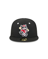 New Era Men's Black Erie SeaWolves theme Nights 59FIFTY Fitted Hat