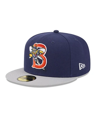 New Era Men's Navy Binghamton Rumble Ponies theme Nights 59FIFTY Fitted Hat