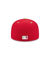 New Era Men's Red Akron RubberDucks theme Nights 59FIFTY Fitted Hat