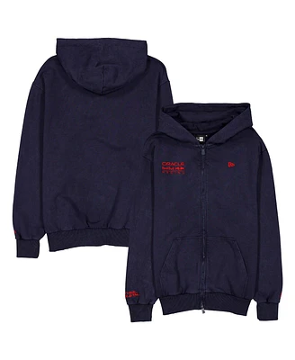 New Era Men's Navy Red Bull Racing Oversized Full-Zip Hoodie Sweatshirt