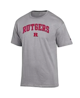Champion Men's Heather Gray Rutgers Scarlet Knights Arch Over Logo T-Shirt
