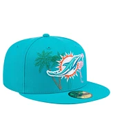 New Era Men's Aqua Miami Dolphins State Stitch 59FIFTY Fitted Hat