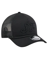 New Era Men's Black San Francisco Giants City Initial 9FORTY A-Frame M-Crown Adjustable Trucker Hat