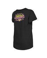 New Era Big Girls Black Nashville Sc Bubble Heart T-Shirt