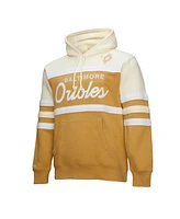 Mitchell & Ness Men's Tan/Cream Baltimore Orioles Head Coach Pullover Hoodie