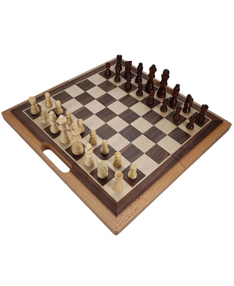 We Games Folding Wood Travel Chess Set